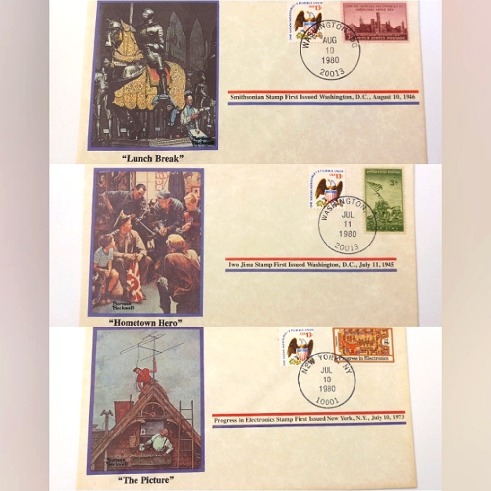 Norman Rockwell Collection Stamped Envelopes